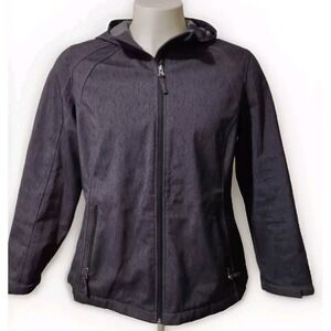 Free Tech Womens XL (16-18) Hooded Jacket Water Resistant Full Zip Lined Pockets